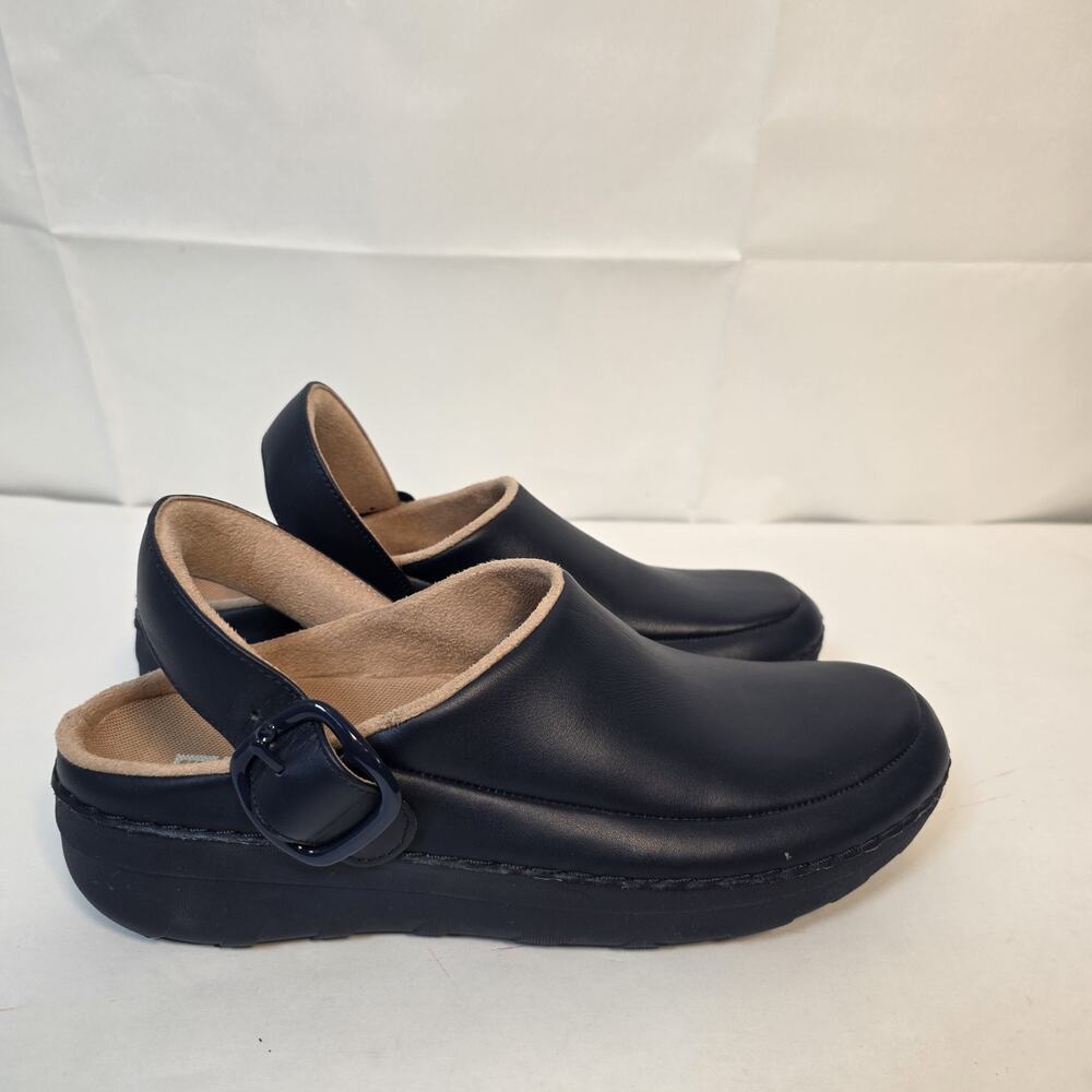 FitFlop Gogh Pro Superlight Blue Leather Mule Clog Womens 9 Comfort Slingback - Picture 4 of 16